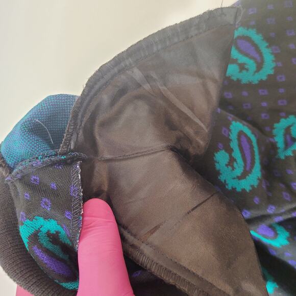 VTG 90s Paisley Blouse Sweater L Oversized Boxy Shoulder Pads USA Made - Picture 9 of 9